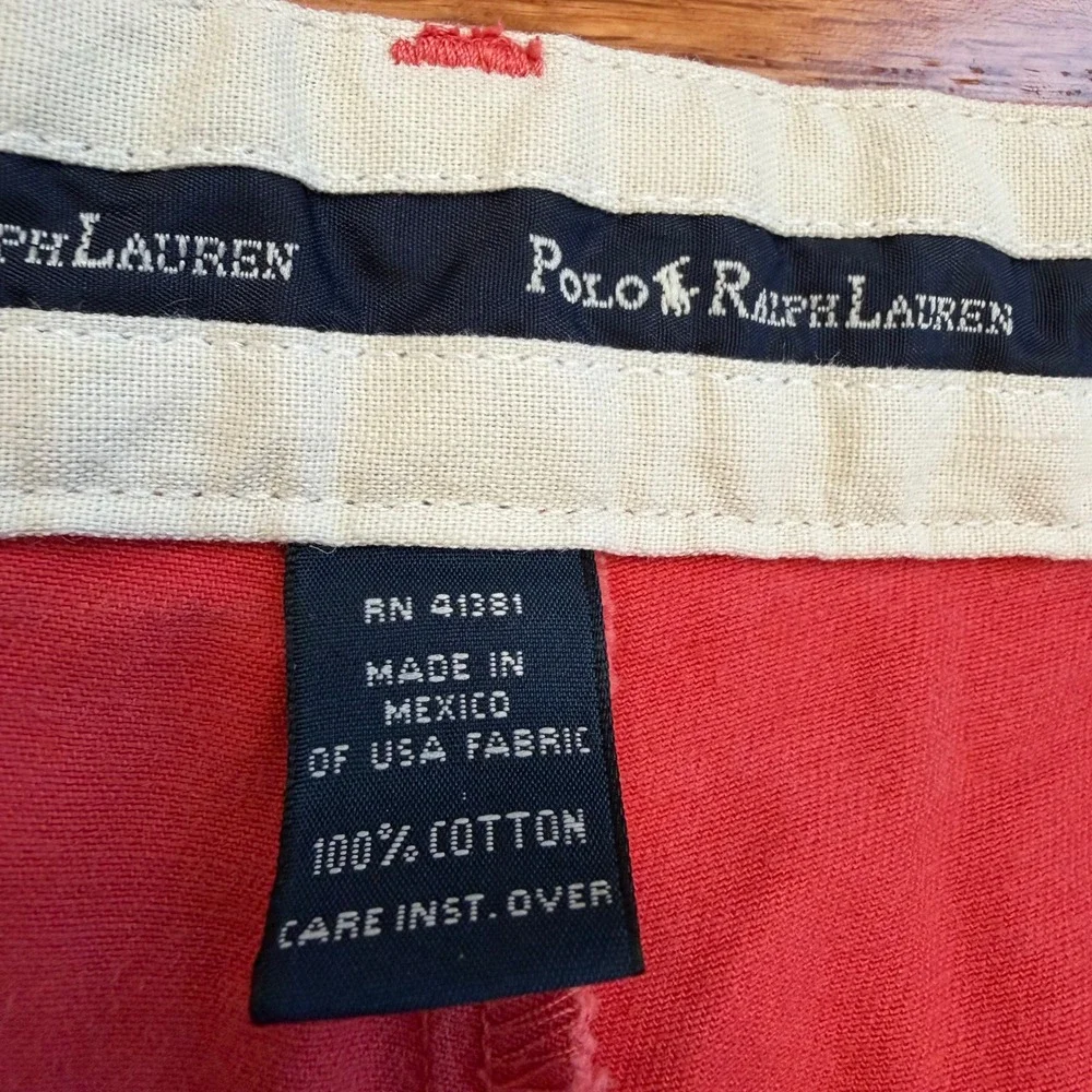 Vintage Polo Ralph Lauren Andrew Pants Fits Mens 34x29 Salmon Pink Pleated Chino